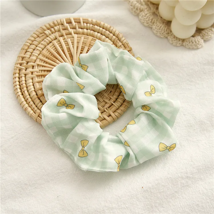 10PCs Women Or Girls Satin Hair Accessories Green Hair Accessories Elastic Hair Ring