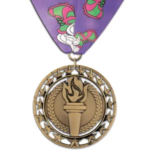 2-3/4"  Stock RS Award Medal With Custom Millennium Neck Ribbon