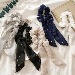 5PCs Chiffon Bowknot Ponytail Streamers for Girls and Adults