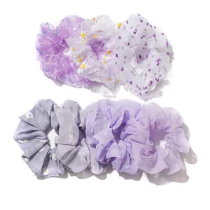 5pcs Girl Hair Band Purple Little Daisy Hair ring