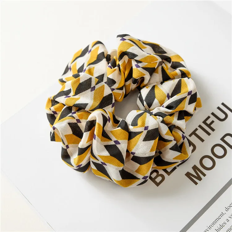 6pcs Women's Retro Hair Band Plaid Fabric Hair Ties