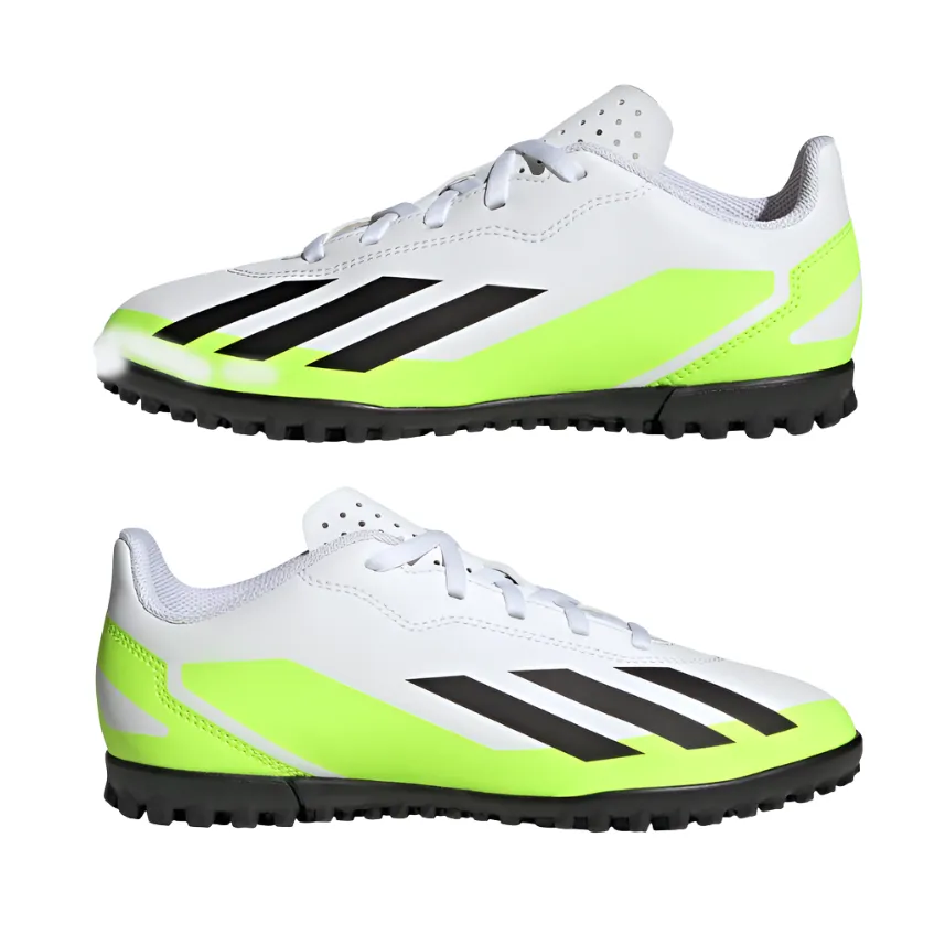 Adidas Kids Astro Turf Boots X Crazyfast.4 TF J White/Black/Lucid Lemon