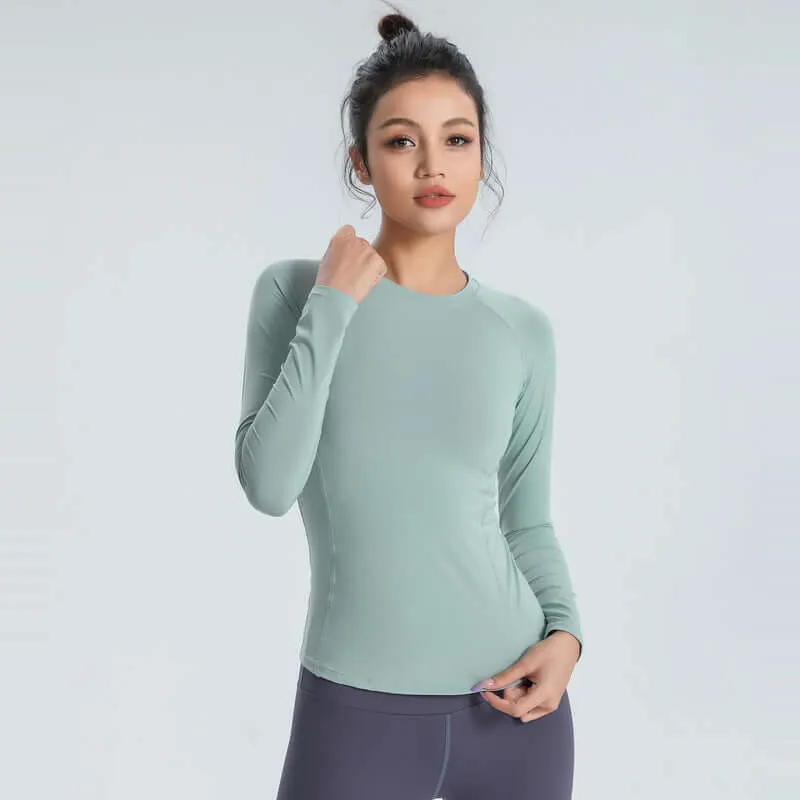 ALO yoga top cross-border slim slim skin-skin breathable elastic long-sleeved T-shirt sports running training fitness clothes