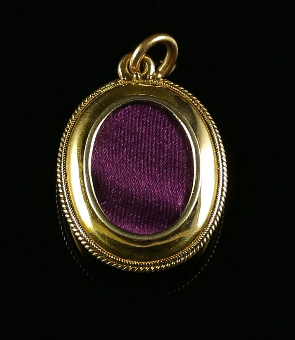 Antique Victorian Turquoise Pearl Locket 18Ct Gold  Horse Shoe