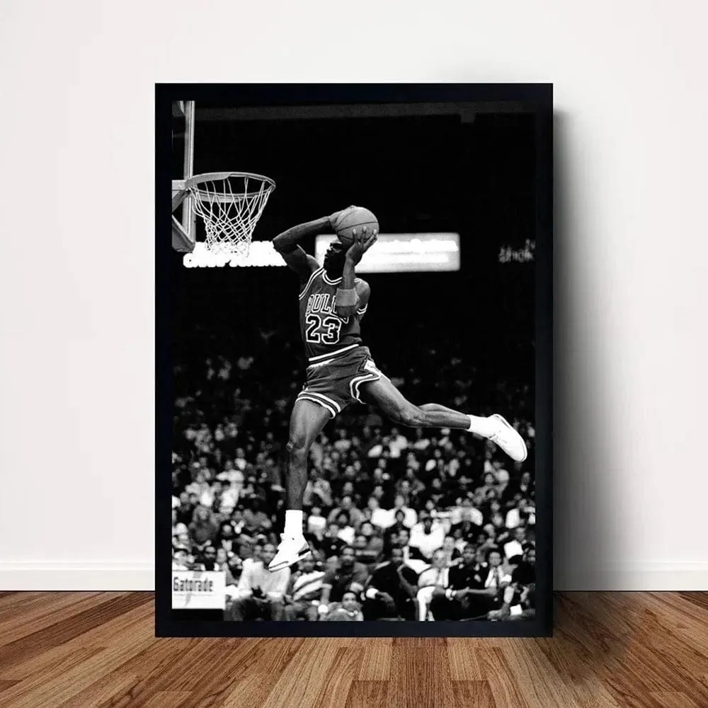 Basketball Stars Canvas Artwork Prints Kobe James Jordan Modern Wall Art