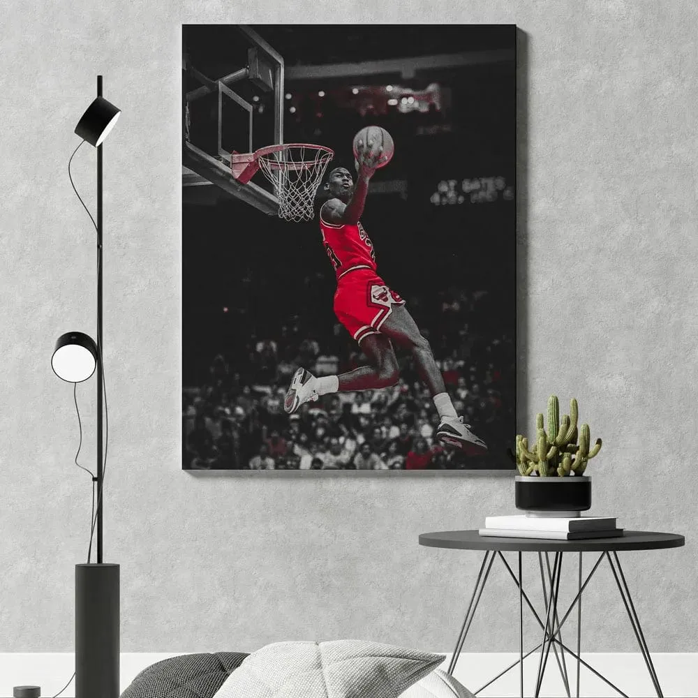 Basketball Stars Canvas Artwork Prints Kobe James Jordan Modern Wall Art