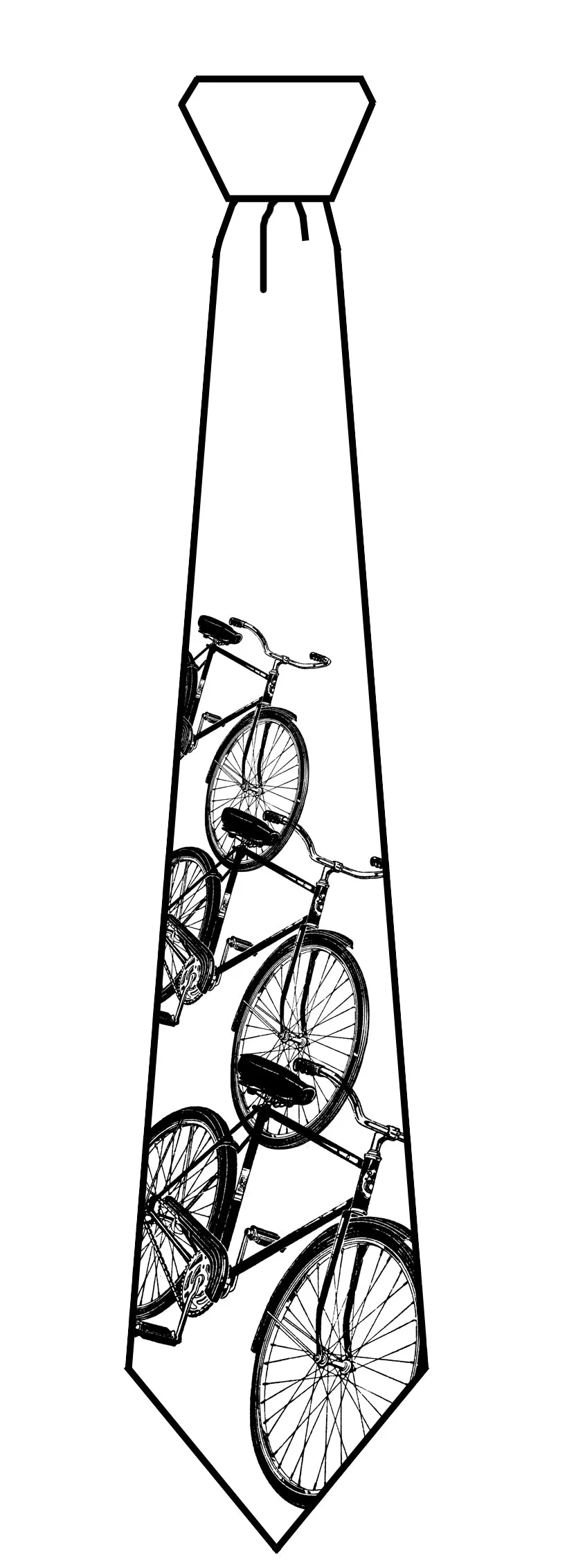 Bicycle Necktie. Triple Cruiser Bike Tie