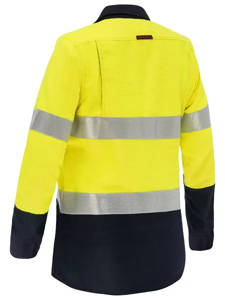 Bisley Apex 185 Women's Taped Hi Vis FR Vented Shirt (BL8438T)