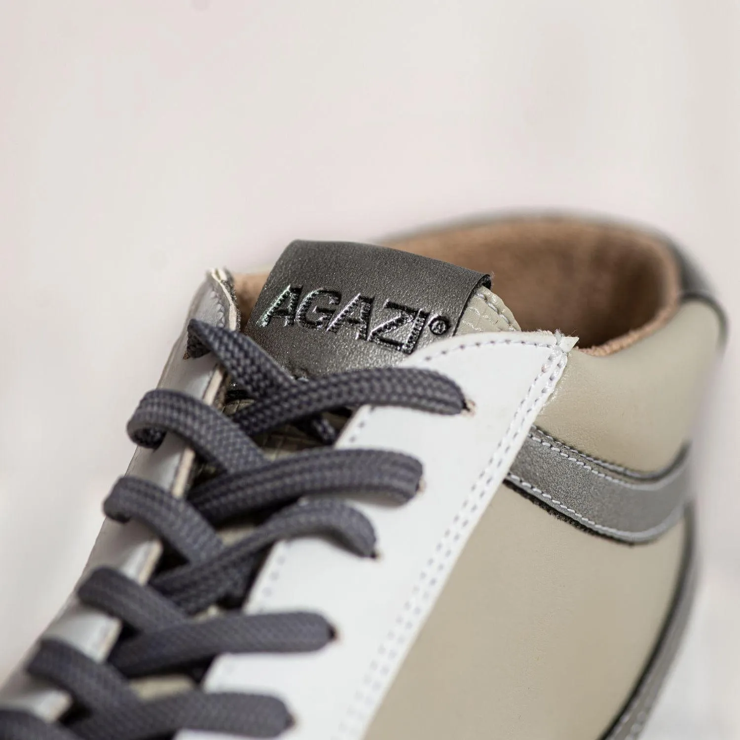 Blanka Women's Apple & Corn Leather Vegan Sneakers | Grey & White