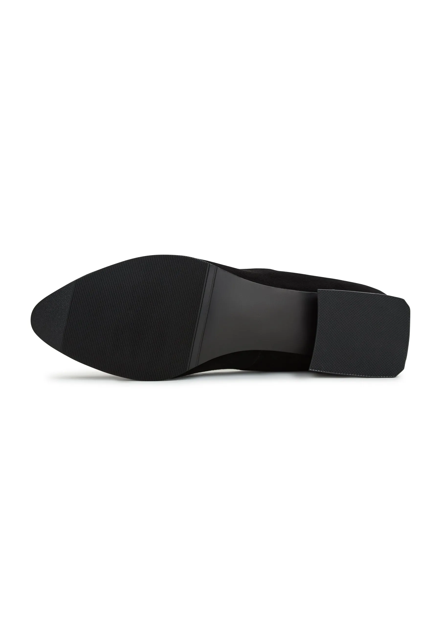 Block Heel Ballerinas Ingrid - Black suede