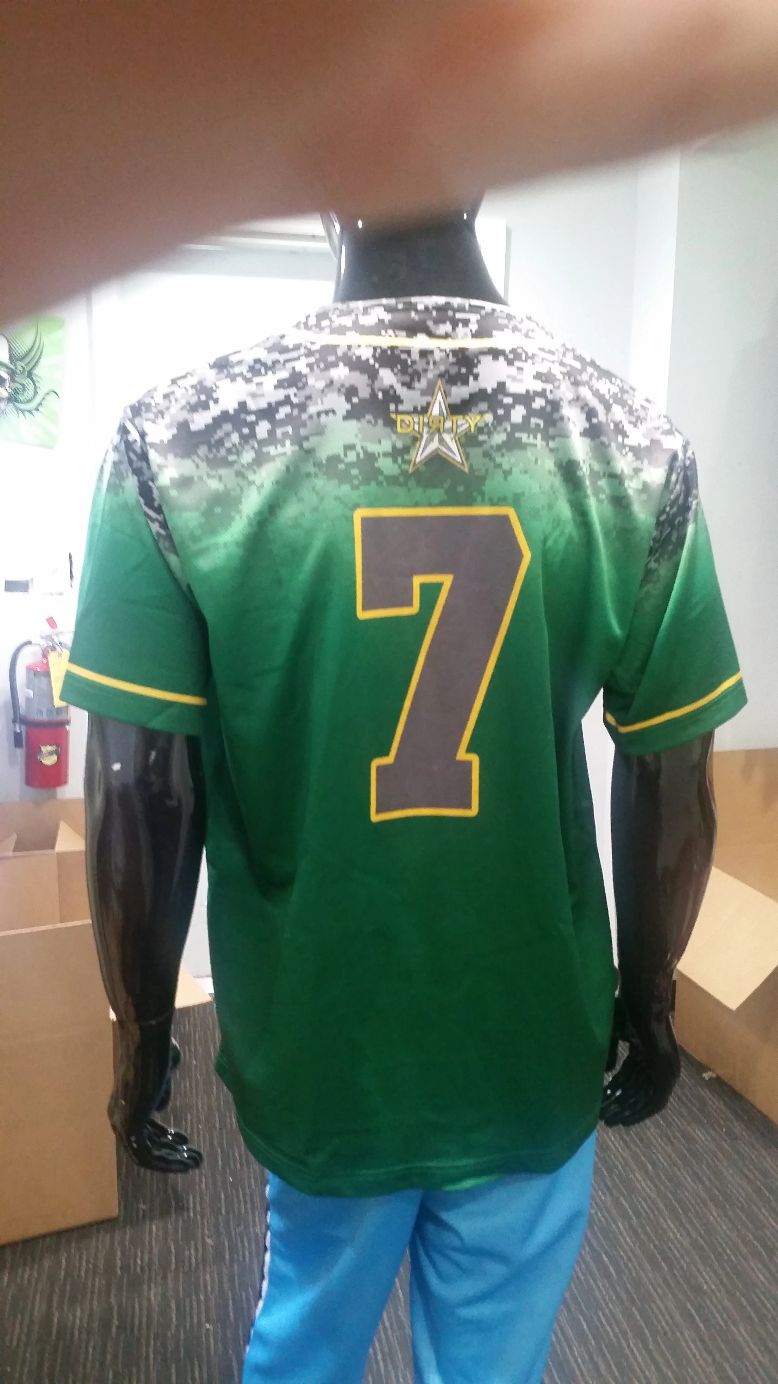 Bombers; Green, Digital Camo; Button-Up - Custom Full-Dye Jersey