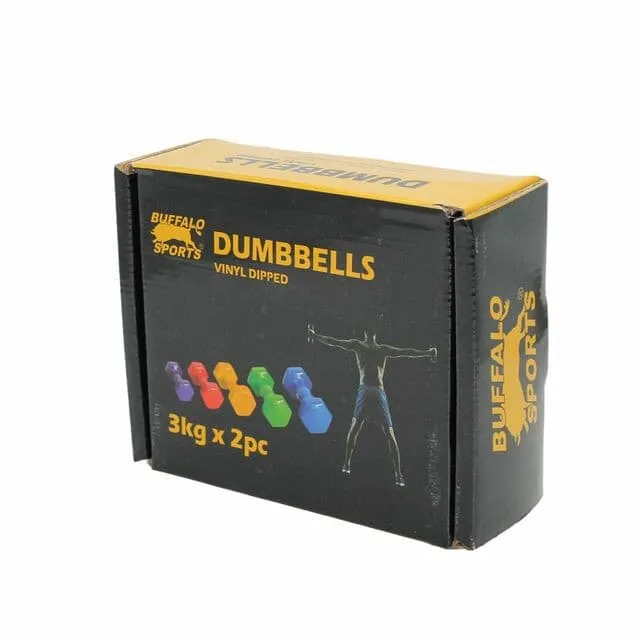 Buffalo Sports 3KG Plastic Coated Dumbbells (pair)