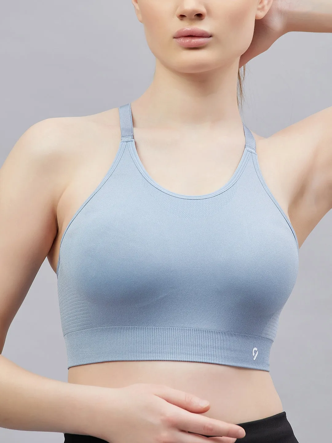 C9 Airwear Cross Back Seamless Full Coverage Sport Bra for women - Blue