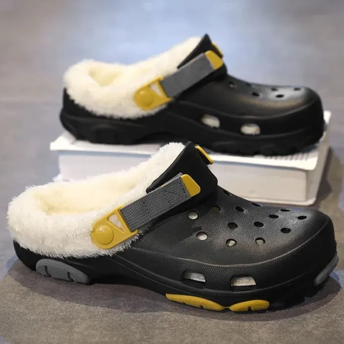 Couples Winter Warm Cotton Drag Outdoor Breathable Non-Slip Unisex Clogs