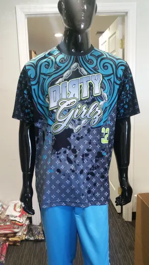 Dirty Girlz; Teal - Custom Full-Dye Jersey