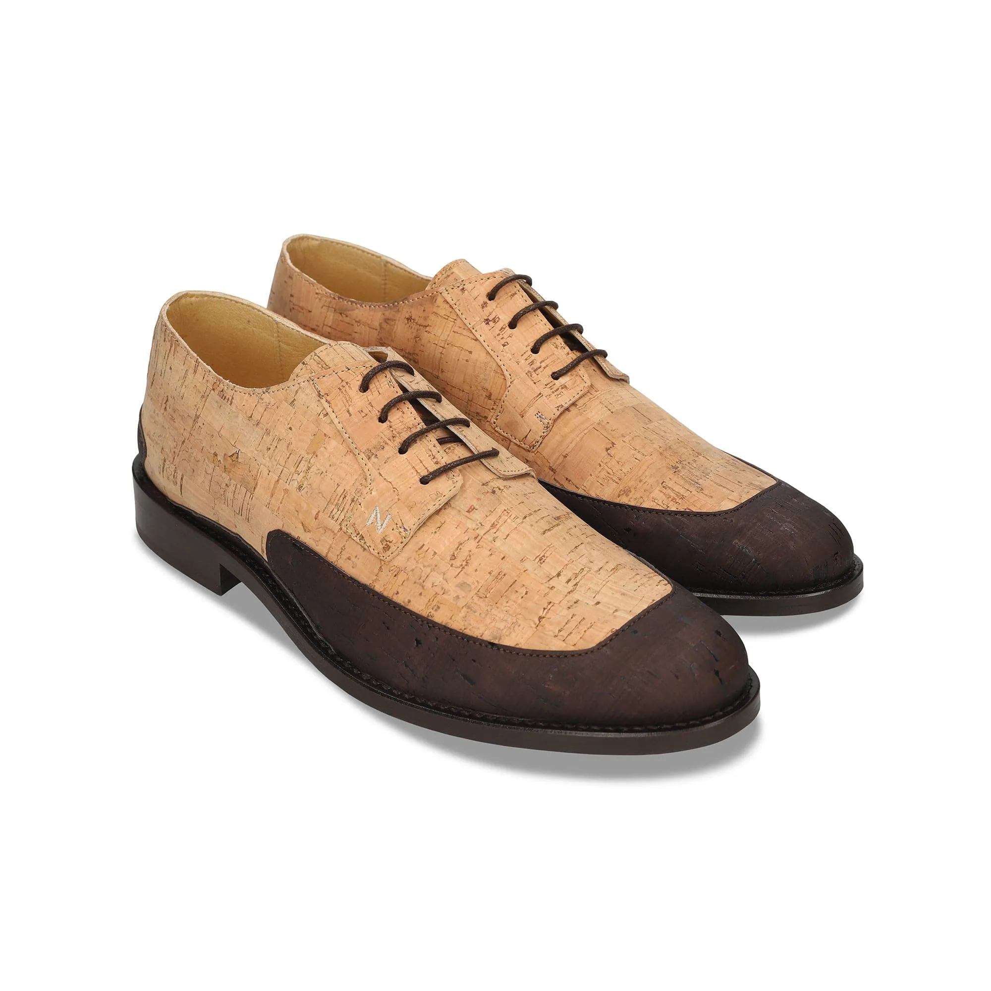 Emil Men's Vegan Cork Derby Shoes | Brown