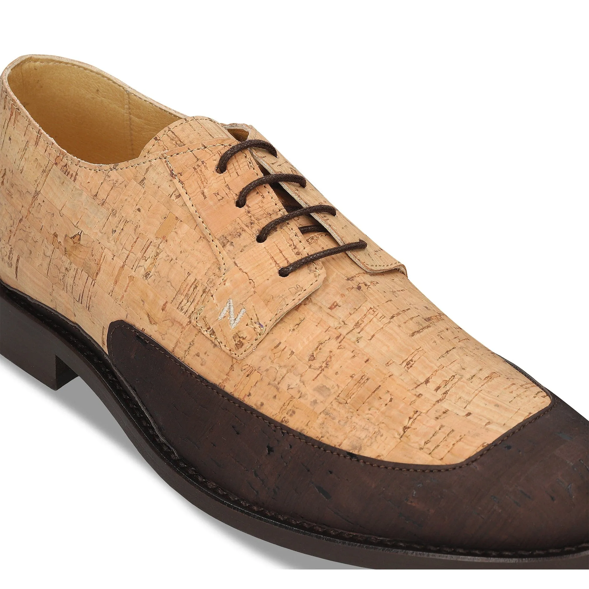 Emil Men's Vegan Cork Derby Shoes | Brown