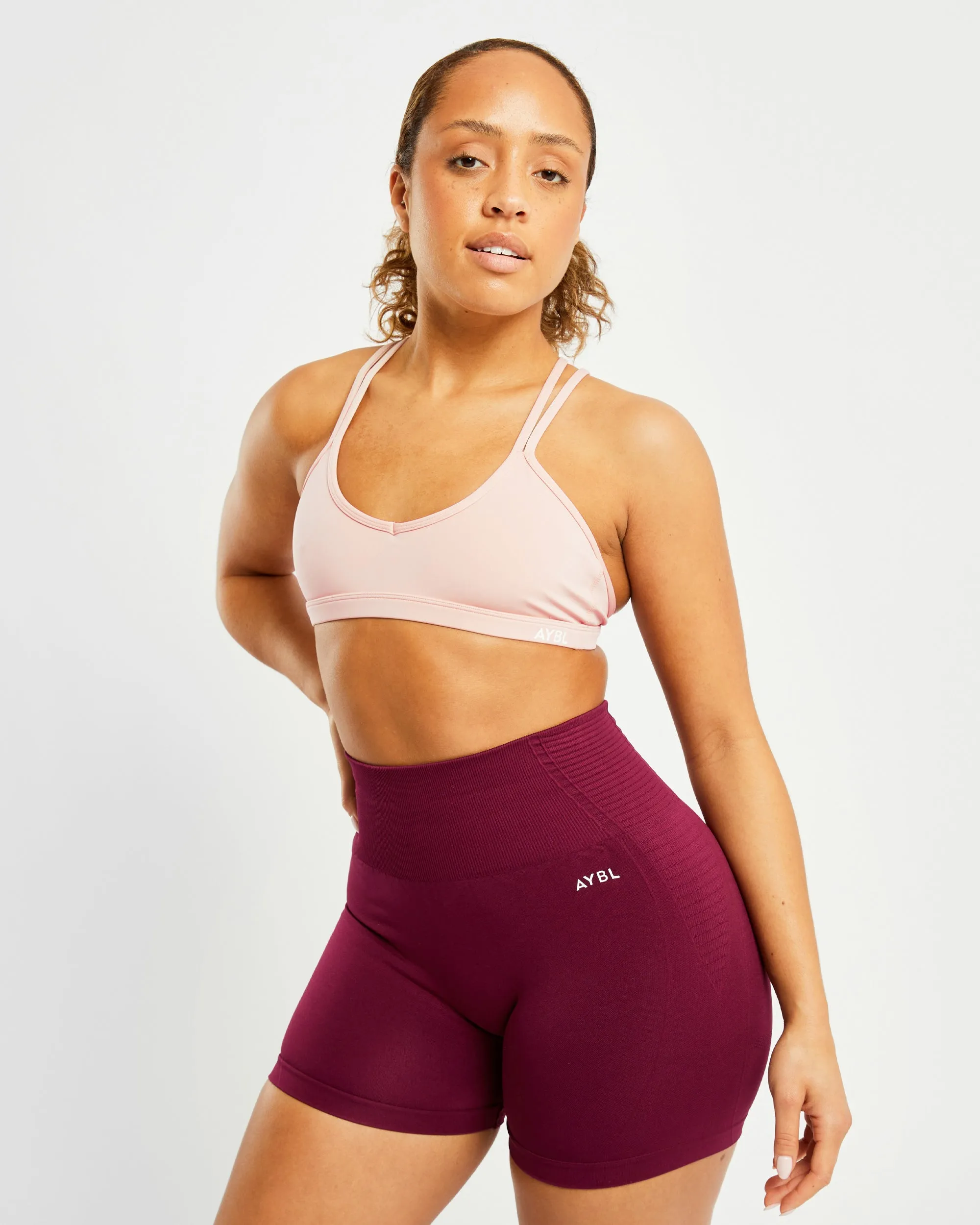 Essential Strappy Sports Bra - Dusty Pink