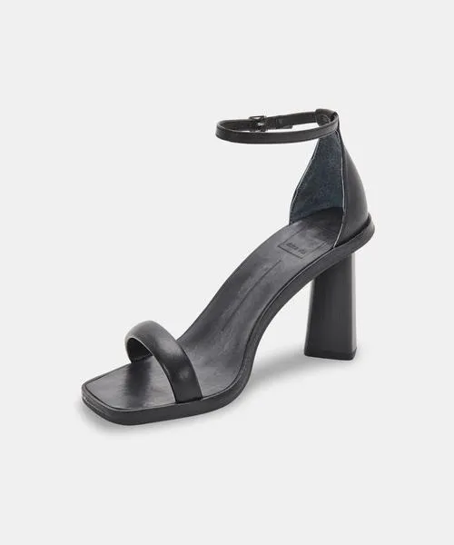 Fayla Leather Heel | Black, Dune