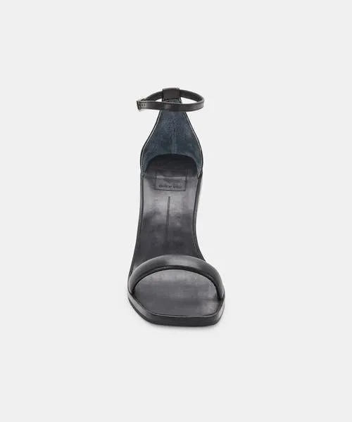 Fayla Leather Heel | Black, Dune