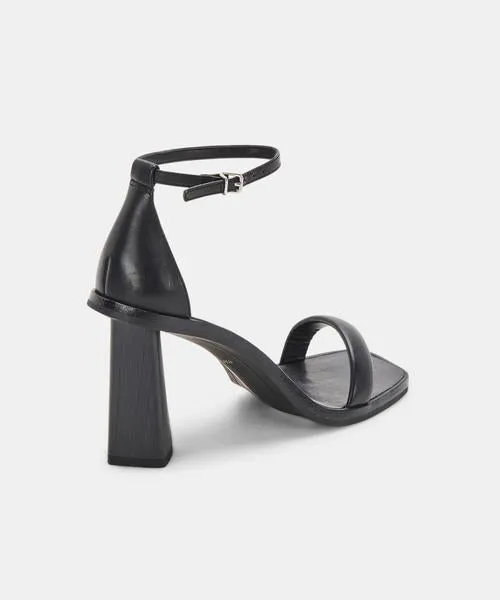 Fayla Leather Heel | Black, Dune