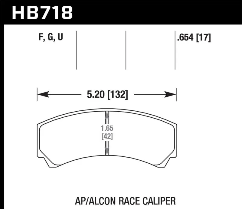 Hawk DTC-60 AP Racing/Alcon HB110 w/42mm Rad Depth Racing Brake Pads - HB718G.654