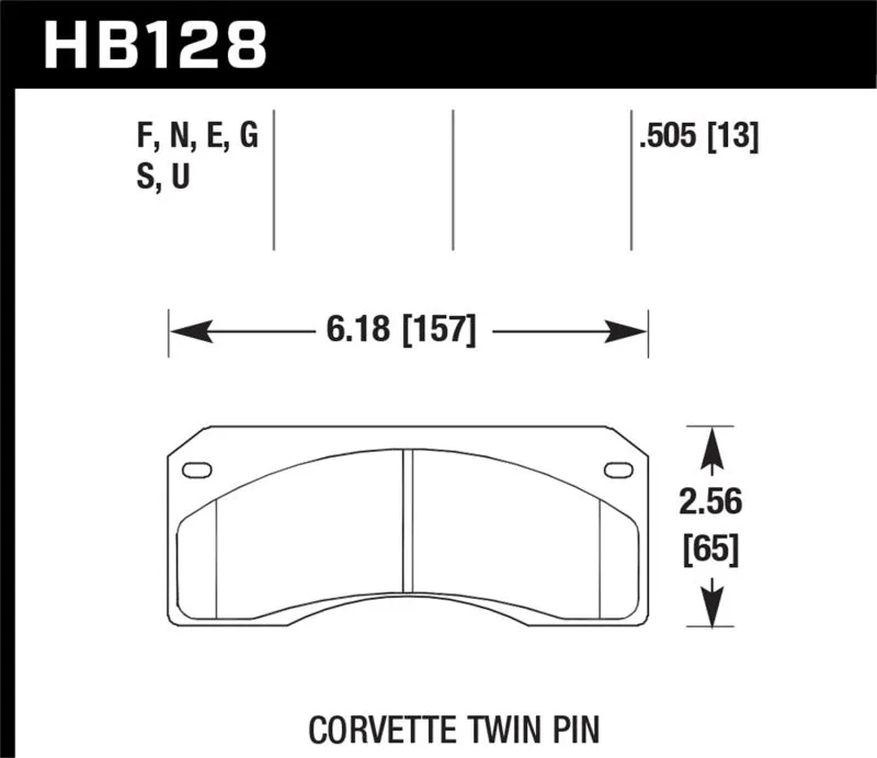 Hawk DTC-60 Race Brake Pads - Ferro-Carbon Black Powder Coat High Dust - 0.505in Thick - HB128G.505