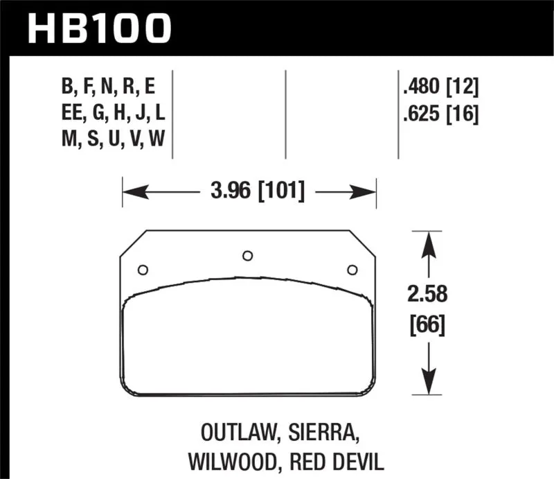 Hawk DTC-60 Race Brake Pads - Wilwood Dynalite Caliper 12mm Street - HB100G.480