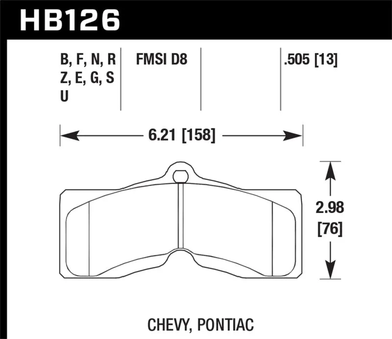 Hawk DTC-60 Race Front or Rear Brake Pads - 77-82 Chevrolet Corvette - HB126G.505