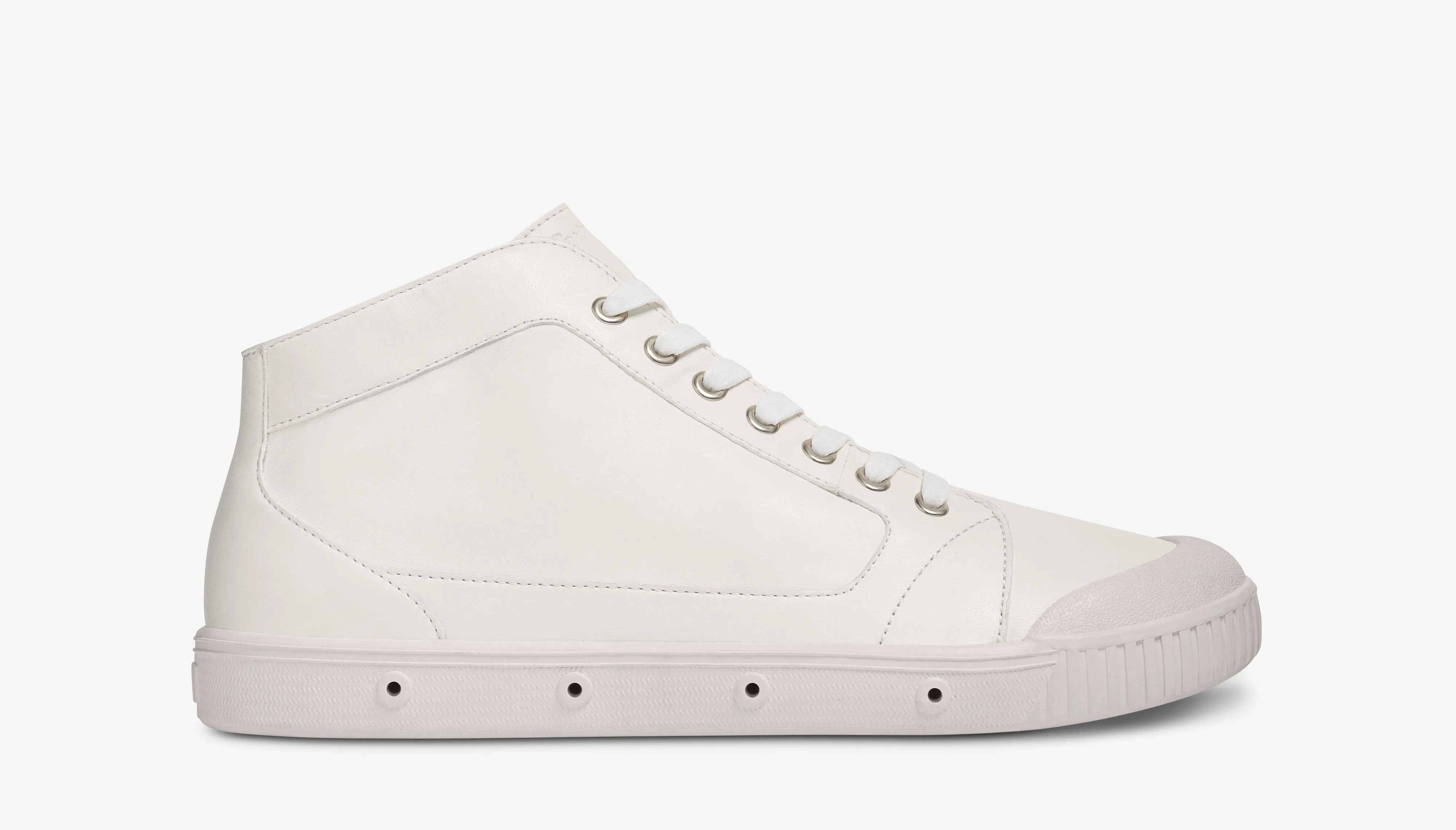 High Top Lambskin Trainers in White