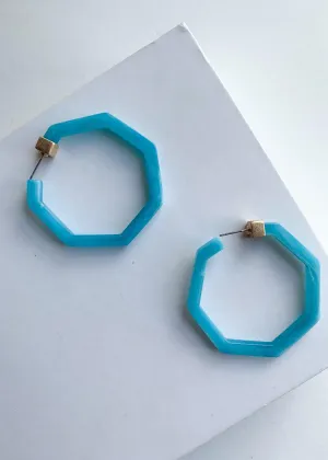 Ladadee Turquoise Acrylic Geometic Hoops