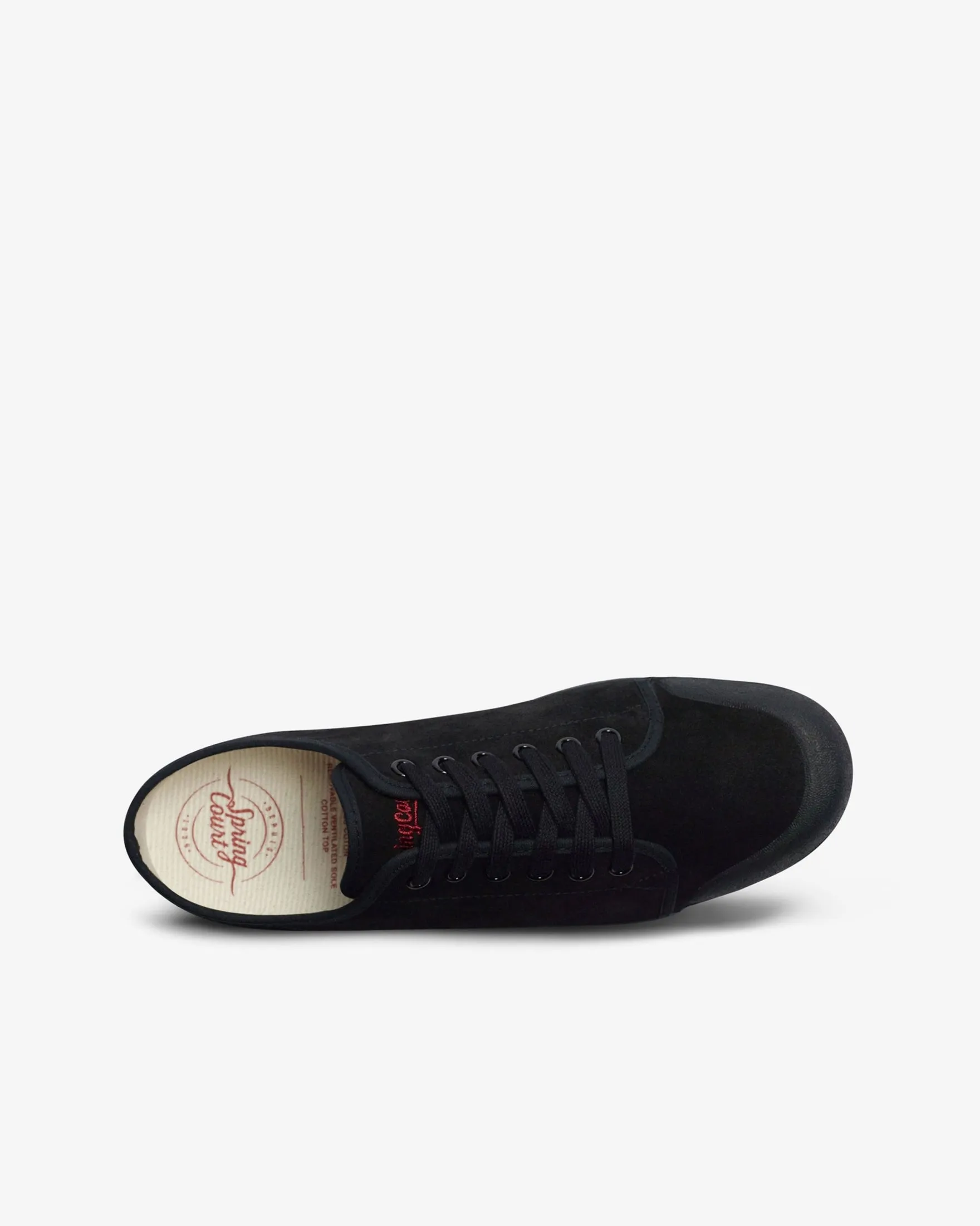 Low Top Suede Trainers in Black