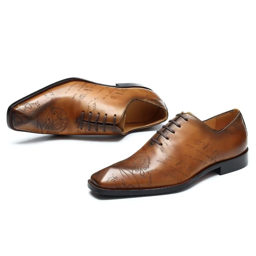 LuxeLace Leather Brogue Oxford Shoes