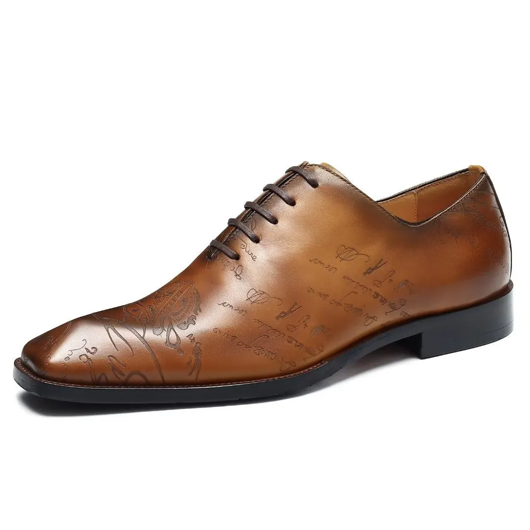 LuxeLace Leather Brogue Oxford Shoes