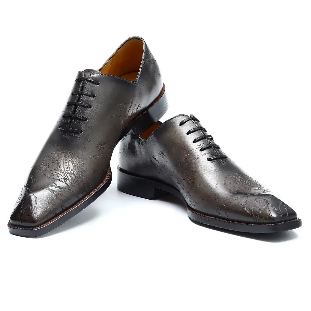 LuxeLace Leather Brogue Oxford Shoes