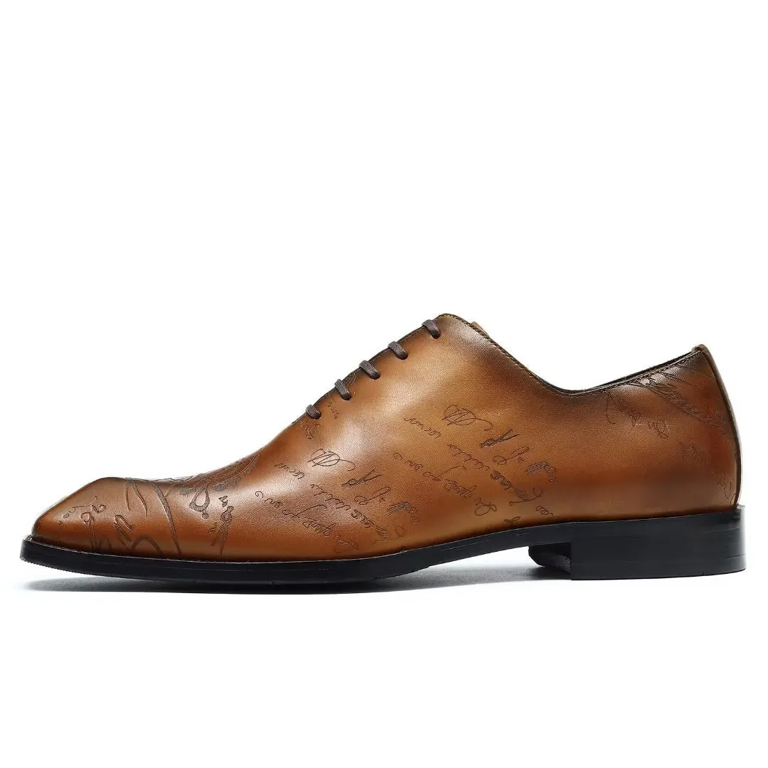 LuxeLace Leather Brogue Oxford Shoes