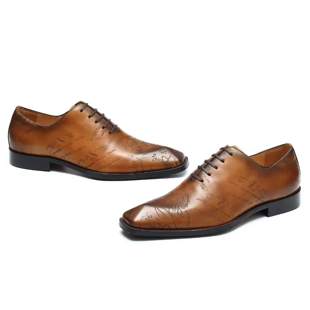 LuxeLace Leather Brogue Oxford Shoes