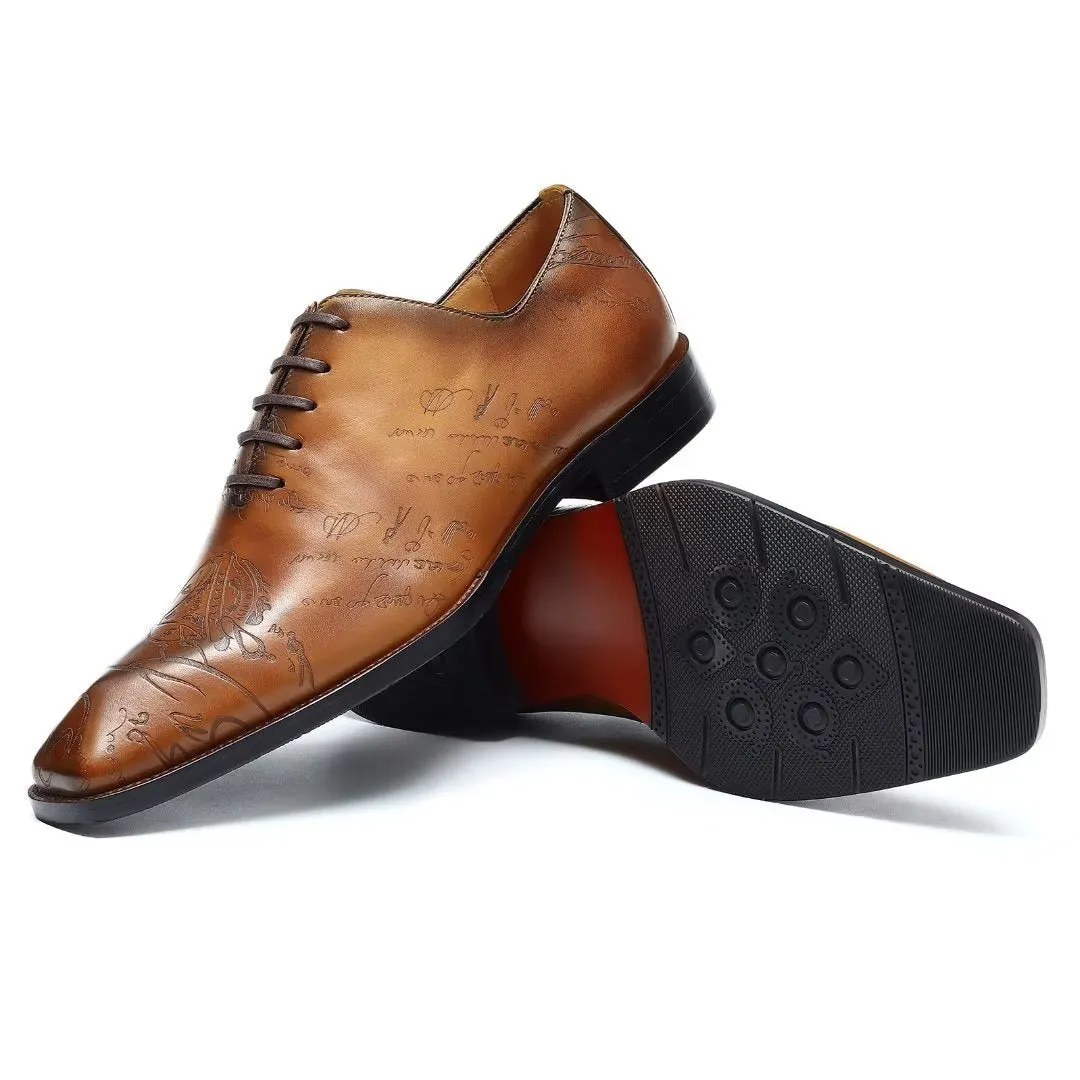 LuxeLace Leather Brogue Oxford Shoes