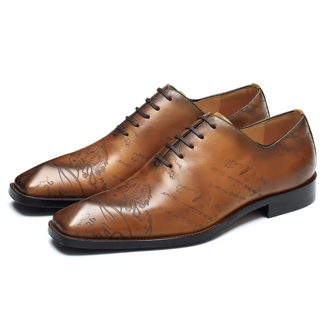 LuxeLace Leather Brogue Oxford Shoes