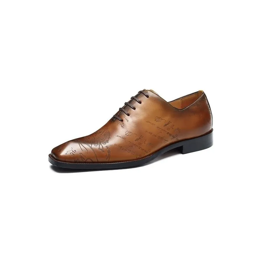 LuxeLace Leather Brogue Oxford Shoes