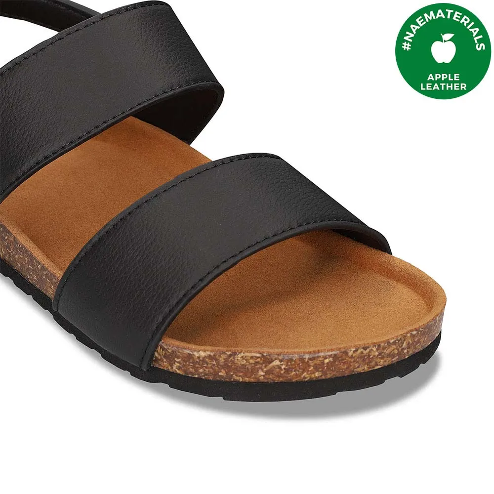 Mak Unisex Vegan Apple Leather Sandals | Black