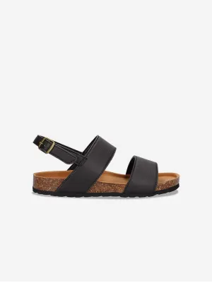 Mak Unisex Vegan Apple Leather Sandals | Black