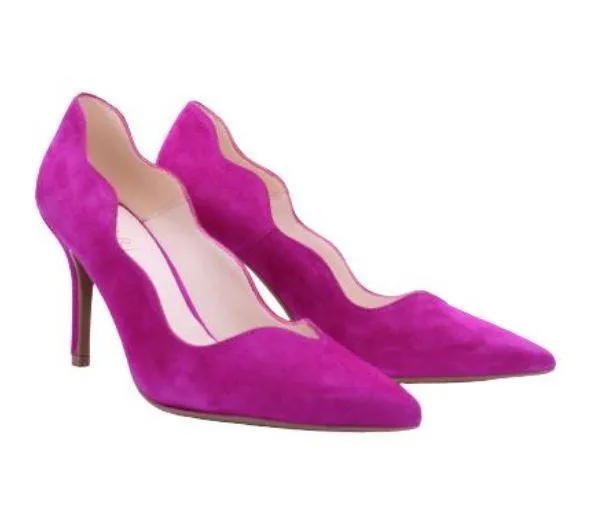 MARIAN Magenta suede  Scalloped Edge Stiletto