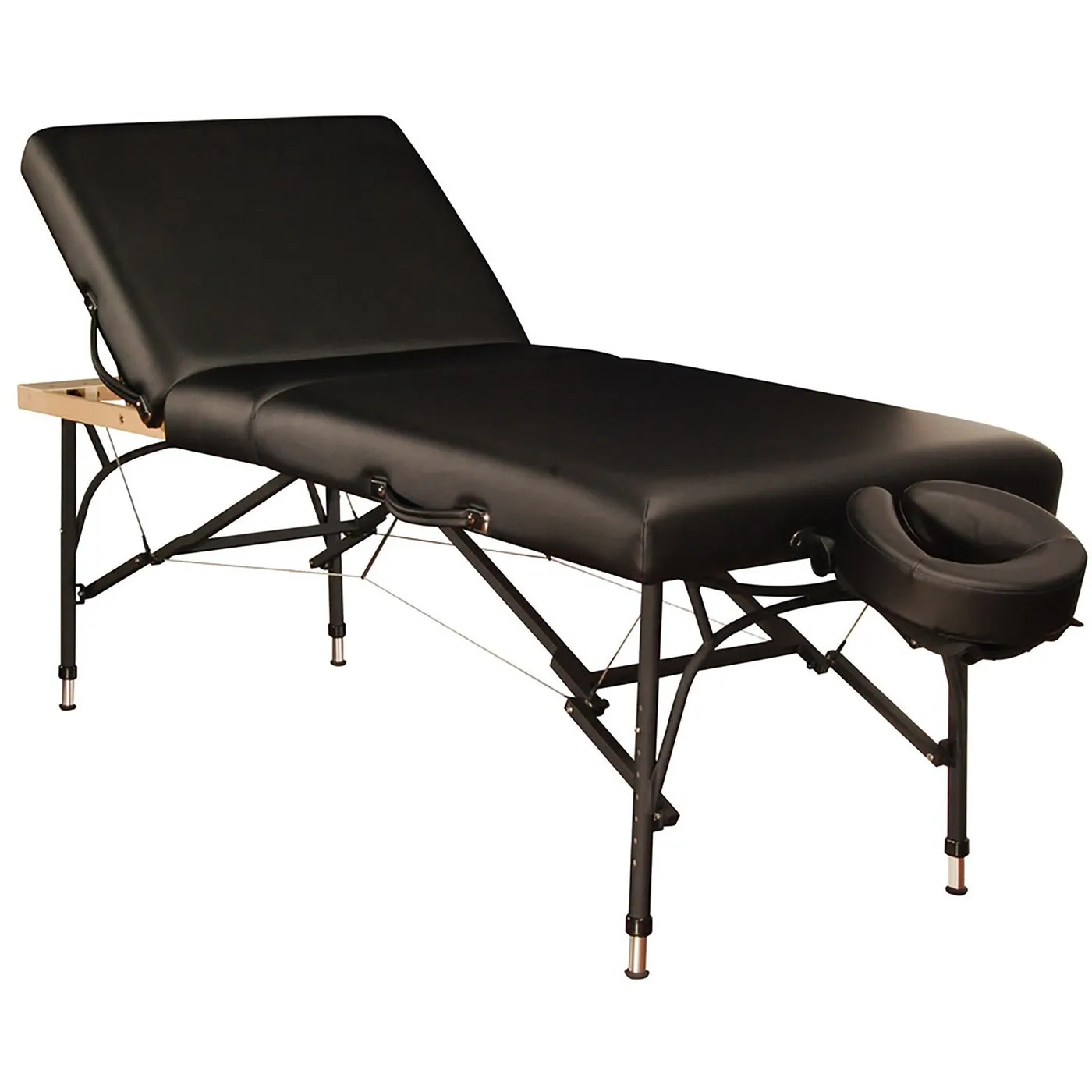 Master Massage 66cm Violet Tilt Salon Portable Aluminium Massage Table Package 3 Section Liftback Tilting Backrest