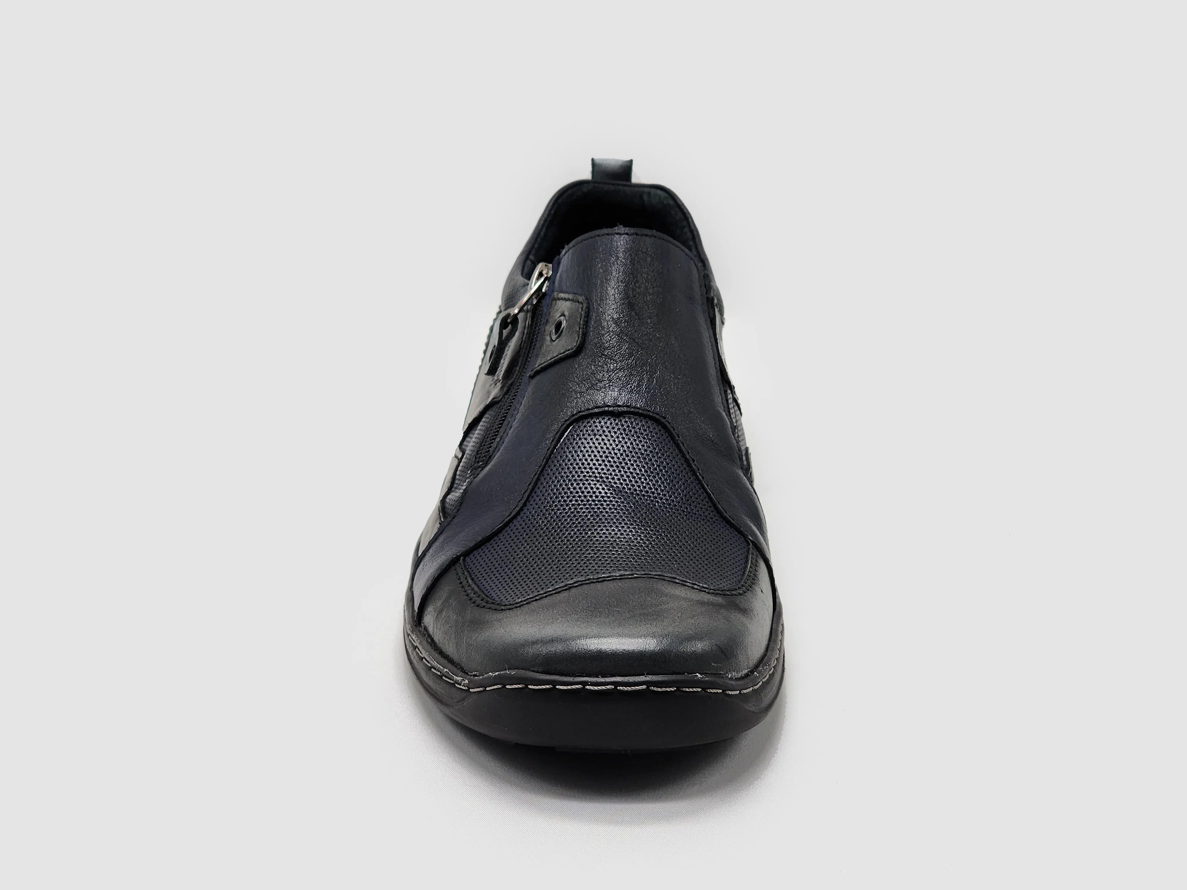 Men's Everyday Slip-On Leather Shoes - Black/Navy