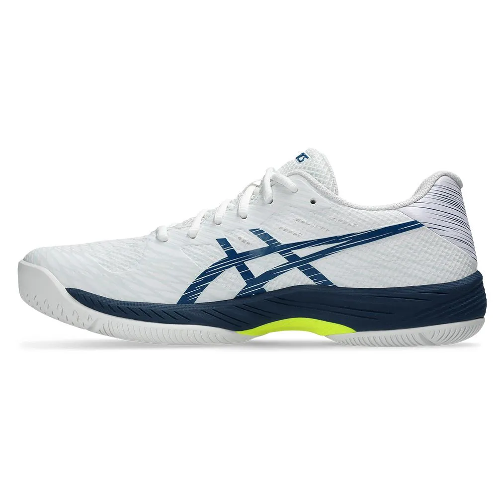 Mens Gel-Game 9 Tennis Shoes White and Mako Blue