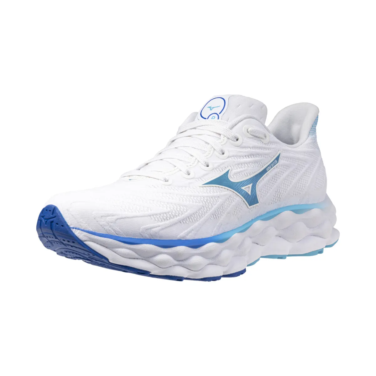 Mizuno Wave Sky 8 Womens | White/laser Blue/mugen Blue