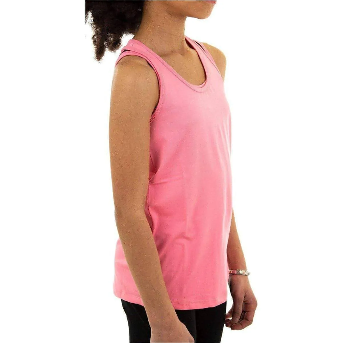 More Mile Racer Back Girls Running Vest - Pink