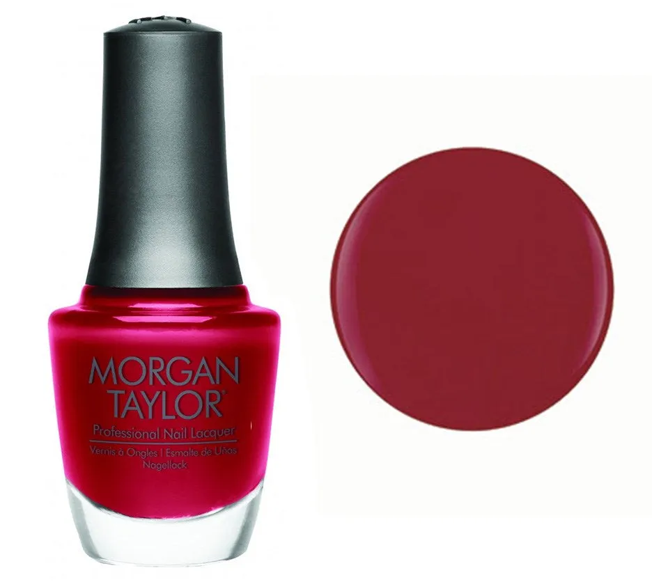 Morgan Taylor Lacquer Nail Polish - Ruby Two-Shoes - Hot Red W/ Subtle Frost - 15ML