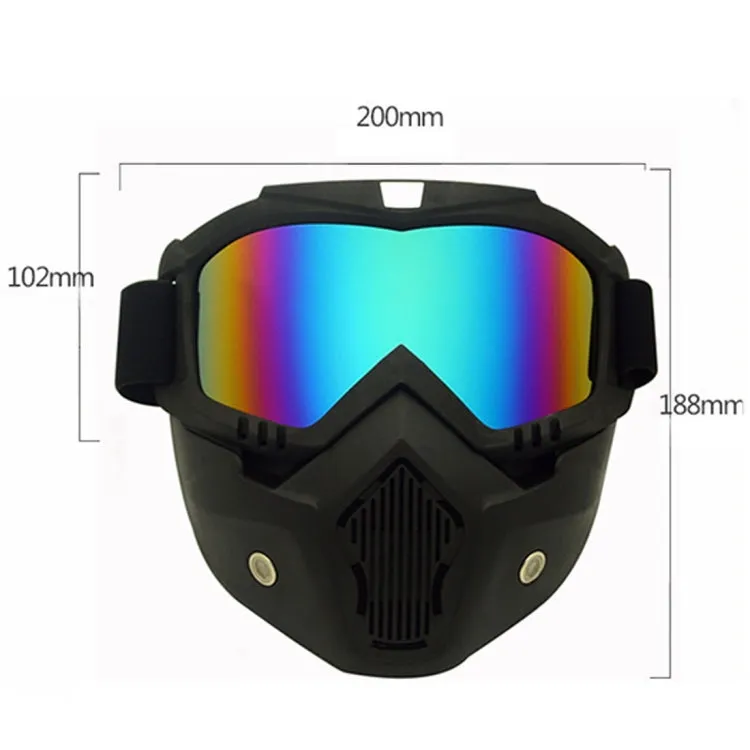 Motorcycle Off-road Helmet Mask Detachable Windproof Goggles Glasses(Yellow)